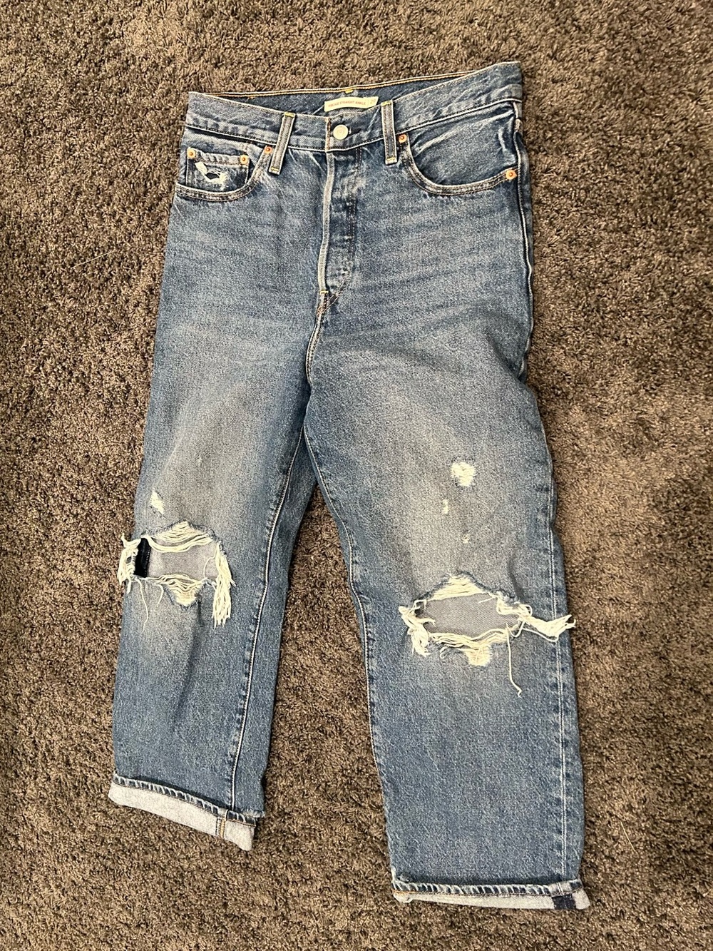 Levi's Distressed Blue Ripped Jeans